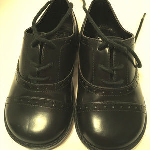 Janie And Jack Dress Shoes Size 8 Black Oxfords